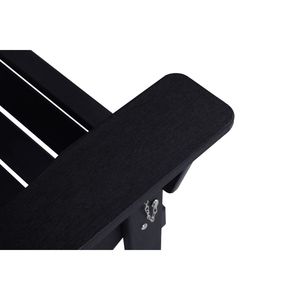 Sedia Adirondack Pieghevole in HDPE con Doppi Portabicchieri, Sedia Composita Nera - Product Image 4