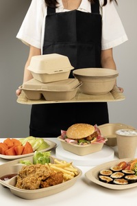ภาชนะแบบมีบานพับ8 "x 8" สำหรับบรรจุอาหารจากโรงงานประเทศไทย