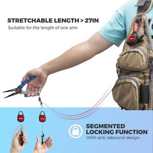 Porte-outils rétractable robuste en ABS pour pêche et badges, anti-perte, pour pinces, ciseaux, clés, activités de plein air - Product Image 2