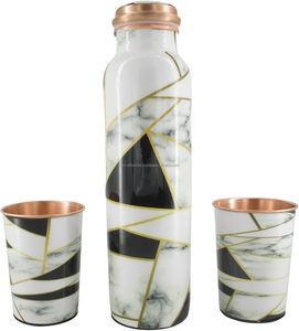 Bouteille d'eau en cuivre de qualité standard avec motif imprimé sur verre, grande capacité, logo personnalisé, bouteille de sport pour la remise en forme et les voyages - Product Image 1