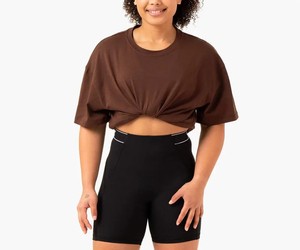 Camiseta para mujer, camisetas sencillas con estampado de color liso y cuello redondo, moda de verano, ajuste holgado, informal, 100% algodón, Jersey transpirable - Product Image 5