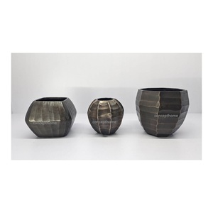 Aluminum Modern Textured Handmade Flower <b>Vase</b> Farmhouse Tabletop Wedding Centerpiece - Product Image 1