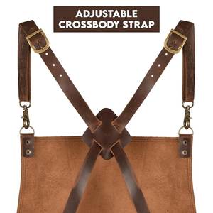 Delantal de Cuero Hecho a Mano Unisex – 100% Cuero Genuino de Grano Completo – Delantal para Soldadura, Carpintería, Barbacoa y Forja con Bolsillo para Herramientas - Product Image 6