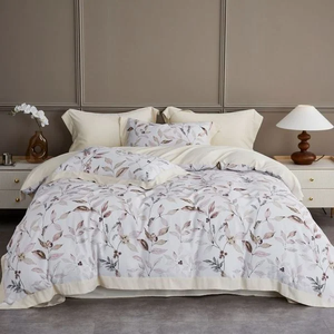 Ensemble de draps de lit en microfibre de qualité en gros draps doux imprimés résistants aux rides entretien facile avec la technique de tissage pour hôtel à domicile - Product Image 6