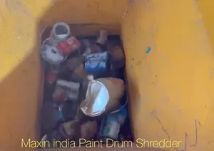 Broyeur de fûts de peinture à double arbre semi-automatique pour la transformation des métaux usagés, à vendre à l'exportation - Product Image 5