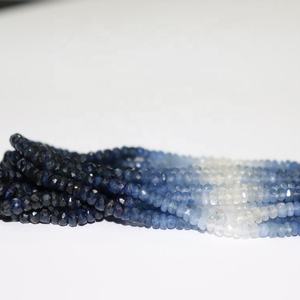 ลูกปัดแซฟไฟร์เหลี่ยมเพชรพลอยสีน้ำเงินธรรมชาติลูกปัดแซฟไฟร์มีความสูง3มม. - Product Image 2