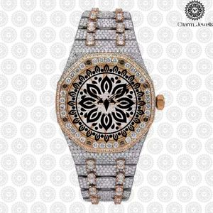 Reloj de Lujo Charm Jewells de Acero Inoxidable, Caja Cuadrada de 40 mm, Esfera Analógica, Bisel con Diamantes, Movimiento Mecánico, 10 Bar, para Hombre - Product Image 1