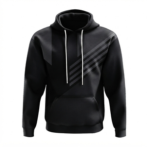 Sweat à capuche pour homme pas cher, brodé avec logo personnalisé, noir, 100% coton, écologique, pour les sports d'hiver, tendance - Product Image 2