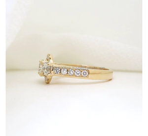 Anillo Unisex de Oro Amarillo de 14k con Diamantes Cultivados en Laboratorio IGI, Diseño Vintage, Hecho a Mano, con Engaste Tensionado, para Boda/Compromiso, Regalo de Aniversario - Product Image 3