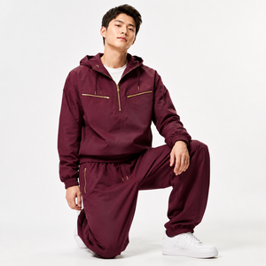 Conjunto de Chaqueta Cortavientos Color Block con Logotipo Bordado Personalizado, Puños Elásticos, Cintura con Cordón, Tejido Ripstop Resistente al Agua, Venta al Por Mayor - Product Image 6