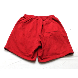 Pantalones Cortos Rojos de Algodón para Hombre con Estampado Gótico Blanco, Cintura Elástica, Estilo Urbano - Product Image 2