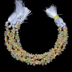 Perles de Welo Opal d'Éthiopie naturelles jaunes facettes en forme de goutte d'eau 6x4mm pour bijoux - Product Image 3