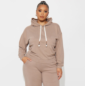 Sudadera con Capucha Extra Grande Personalizada para Mujer, Fabricante OEM, Sudadera de Forro Polar Grueso con Hombros Caídos, Sudaderas Lisas de Alta Calidad para Personalizar con la Marca - Product Image 1