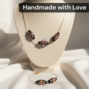 EXCEL EXPORTS Cuentas Sueltas de Vidrio Negro Lampwork, Hilo de 8 Pulgadas |   Estilo de Pastel de Boda Hecho a Mano |   Artesanías de Diseño con Formas Mixtas para Manualidades - Product Image 4