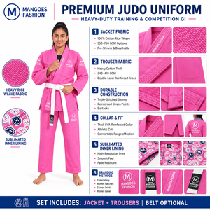 Kimono de Jiu Jitsu Brasileño BJJ, Tejido Dorado IBJJF, Preencogido, Ligero, Uniforme para Niñas y Adultas, Transpirable, Ripstop, Ropa Deportiva Profesional - Product Image 6