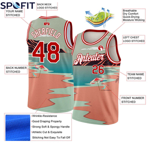 Chaleco Deportivo de Baloncesto, Secado Rápido, Transpirable, Jersey de Poliéster, Ropa Deportiva, Logotipo Personalizado, Unisex, Sin Mangas, Servicio OEM, Entrenamiento - Product Image 5