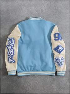 Chaqueta Varsity Unisex con Gráfico de Letras, Cuello Alto con Botones, Estilo Y2K Vintage Preppy de Béisbol - Product Image 2