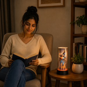 Radha Krishna LED Table <b>Lamp</b> Divine Spiritual Night Light Decorative Home Temple Bedroom <b>USB</b> Powered Acrylic Gift 9.5 Inch <b>Lamp</b> - Product Image 2