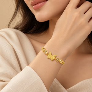 Premium Gold Plated Butterfly Jewelry <b>Set</b> Women | Necklace <b>Earrings</b> <b>Bracelet</b> Ring Matching Fashion Jewelry Wedding Party - Product Image 4