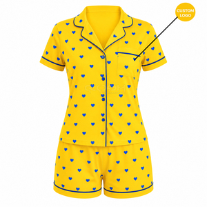 Cosh International Sisterhood Sorority Satin Pajama Set Short Sleeve Sleepwear <b>Top</b> and Drawstring Shorts 2 Piece <b>Silky</b> Nightwear - Product Image 1