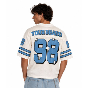 Camiseta Oversize de Fútbol Americano con Estampado Gráfico por Sublimación, Venta al por Mayor, Logotipo Personalizado, Estilo Retro, Malla Transpirable, Ajuste Holgado, Ropa Urbana, OEM - Product Image 3