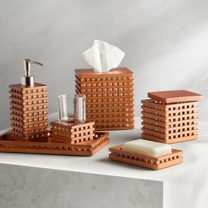 Custom Wooden <b>Bathroom</b> Organizer <b>Set</b> Luxury Handmade Countertop <b>Accessories</b> for Hotel Spa <b>Bathroom</b> Decor Wholesale OEM - Product Image 6