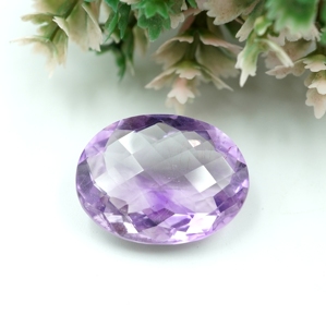 พลอยอเมทิสต์ธรรมชาติทรงรี 21 กะรัต แบบเม็ดเดี่ยว - Product Image 1