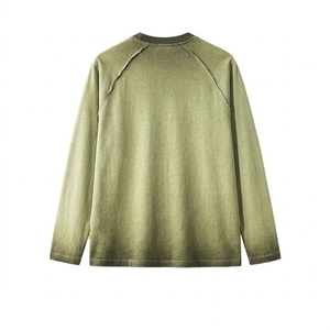 Camiseta Vintage de Manga Larga para Hombre, Diseño Sólido Informal, Logotipo Personalizado, Alta Calidad, 100% Algodón, 240 Gramos, Tejido Jersey Lavado - Product Image 2