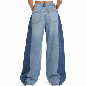 Jean en denim large pour femme, taille haute, tissu doux, broderie personnalisée, style vintage, coupe décontractée - Product Image 2