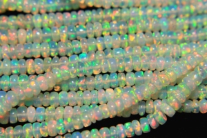 Cuentas Redondas Lisas de Ópalo Etíope Natural de Grado AAA, Multicolor, 3mm-5mm, Agujero de 0.40mm, para Fabricación de Joyas, Efecto de Color/Fuego, Octubre - Product Image 2