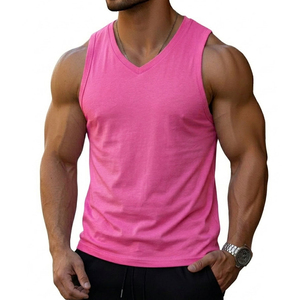 Camiseta sin mangas premium para hombre, estilo streetwear, cuello en V, personalizable al por mayor, camiseta muscular sin mangas, informal, deportiva, para fitness. - Product Image 1