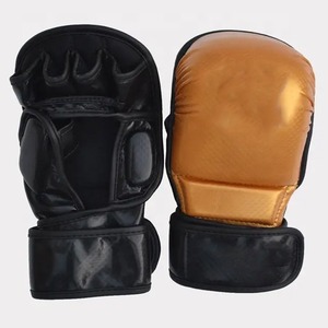 Guantes de MMA de Cuero Blanco con Palma Abierta, Dedos Plegables y Cierre de Velcro para Entrenamiento de Boxeo y Karate - Fabricante Directo - Product Image 1