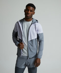 Survêtement de sport 2 pièces en nylon zippé pour homme, coupe-vent, imperméable, décontracté, de haute qualité, idéal pour l'automne et l'entraînement - Product Image 2