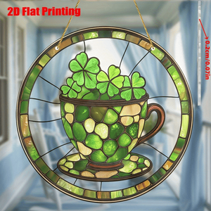 CIFbuy Creative Gift-Acrylic Coffee Cup Stained Glass <b>Panel</b> for Sunlight Holiday <b>Window</b> Hanging TikTok for Temu Pick up Service - Product Image 3