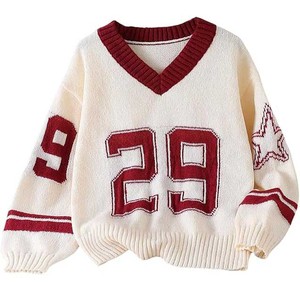 Breathable Graphic Knitted Design Sweater Street Style Knitted Pullover Loose <b>Fit</b> <b>Jumper</b> Durable Fabric Lady Apparel - Product Image 3