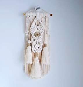 Macrame <b>Curtain</b> Tieback: Boho Cotton Window Decor - Product Image 2