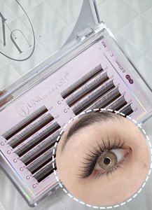 Extensiones de pestañas LASH únicas hechas a mano de primera calidad 0,07mm JC C CC Curl 8-15mm texturizado Wispy hecho en Corea suministros de salón de fibra - Product Image 3