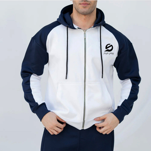 Survêtements surdimensionnés pour hommes en coton 100% avec fermeture éclair, couleur personnalisée, logo personnalisé imprimé, streetwear de haute qualité - Product Image 3
