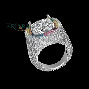 Anillo de Compromiso de Plata 925 con Diamante Cultivado en Laboratorio, Corte Brillante Redondo, Estilo Lujoso para Mujer - Product Image 2