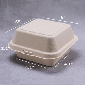 Contenedores de Alimentos Desechables Biodegradables y Ecológicos Tipo Concha de Almeja de 6x6 Pulgadas, Resistentes al Agua, de Bagazo de Alta Resistencia para Bento y Pasteles - Product Image 5