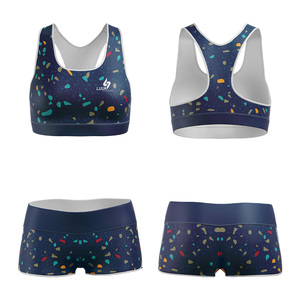 Conjunto de Shorts Deportivos de Yoga OEM ODM Personalizados, Cintura Media, Ligeros, Sin Costuras, Ecológicos, Elásticos en Cuatro Direcciones, para Gimnasio - Product Image 1