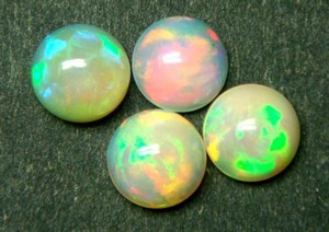 Opale fantaisie arc-en-ciel 100% naturelle pour la fabrication de bijoux, opale éthiopienne Welo Fire naturelle, cabochon rond, bijoux PDM Gems - Product Image 3