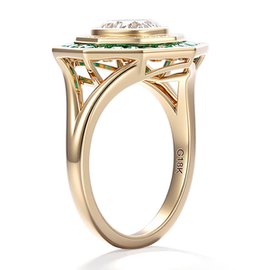 Anillo de Diamantes de Oro Amarillo de 18K, Piedra Principal de 1CT, Corte Cojín, Diamante de Laboratorio Certificado por IGI, Anillo de Compromiso para Mujer - Product Image 2