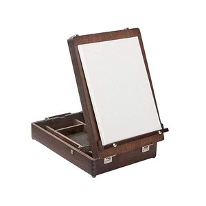Chevalet de table portable multifonctionnel moderne réglable en noyer et hêtre, boîte de rangement polie et peinte pour artiste - Product Image 4