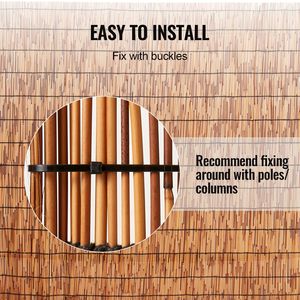 Schermo in Giunco Naturale 1,67 m x 5,00 m per Esterni, Recinzione Decorativa per Patio, Balcone e Giardino, Traliccio e Cancello - Product Image 5