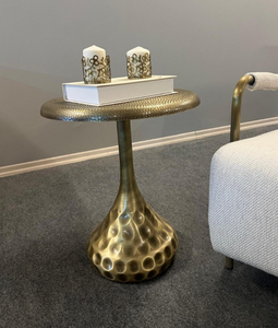 Modern Light Luxury Retro Aluminium Metal Golden Side Table Nordic Artistic Design Coffee Table Iron Alloy <b>Frame</b> Home Furniture - Product Image 1