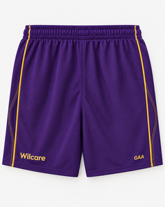 Shorts de sport blancs à rayures marine, respirants, pour équipe, avec logo Wilcare, shorts athlétiques à rayures marine - Product Image 3