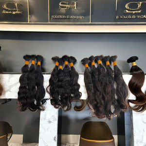 100% cabello crudo a granel pelos indios mejor aspecto textura ondulada Natural sin procesar 100% cabello humano indio virgen Real - Product Image 1