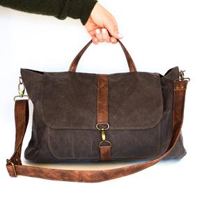 Sac de voyage et de sport en cuir et toile, à fermeture éclair, grande capacité, durable, pour l'extérieur, fournisseur en gros OEM LCTB-0095 - Product Image 1