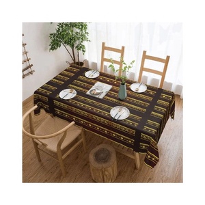 Mantel Cuadrado Desechable de Lino 100% Impermeable, con Bordado en los Cuatro Lados, Diseño Personalizado, Directo de Fábrica, para Banquetes - Product Image 1